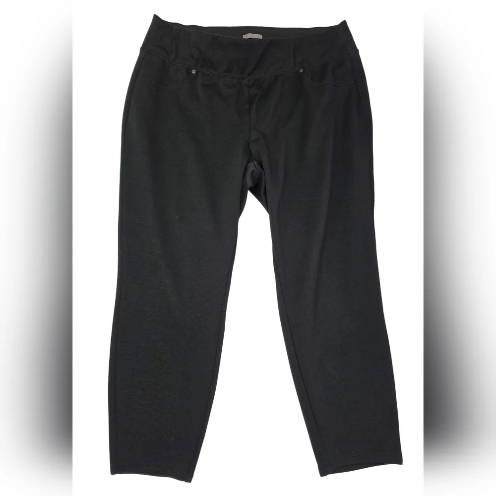 Maurices Black 18W Wide Elastic Waistband Pull-On Ankle Pants 2327-CB